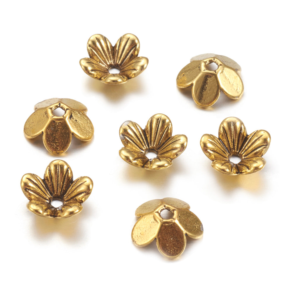 Tulip Bead Cap, End Caps, Gold Finish, Silver Plated & Copper, e-coate –  Puritybeads