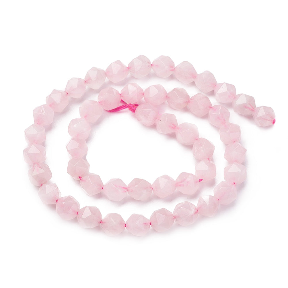 Faceted rose sale quartz beads