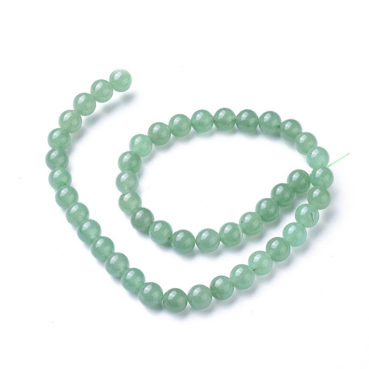 Natural Green Aventurine Beads, Green Color. High Quality Semi-Precious Gemstone Beads for DIY Jewelry Making.   Size: 4mm Diameter, Hole: 0.8mm, approx. 89-92 pcs/strand 14" Inches Long.   Material: Genuine Natural Green Aventurine Stone Loose Beads, Green Color.  Polished Finish.   Green Aventurine Properties:  Green Aventurine Stone provides Courage, Confidence, Happiness and Strength. It's Believed to Increase Optimism and the Will Power to Take Action. 