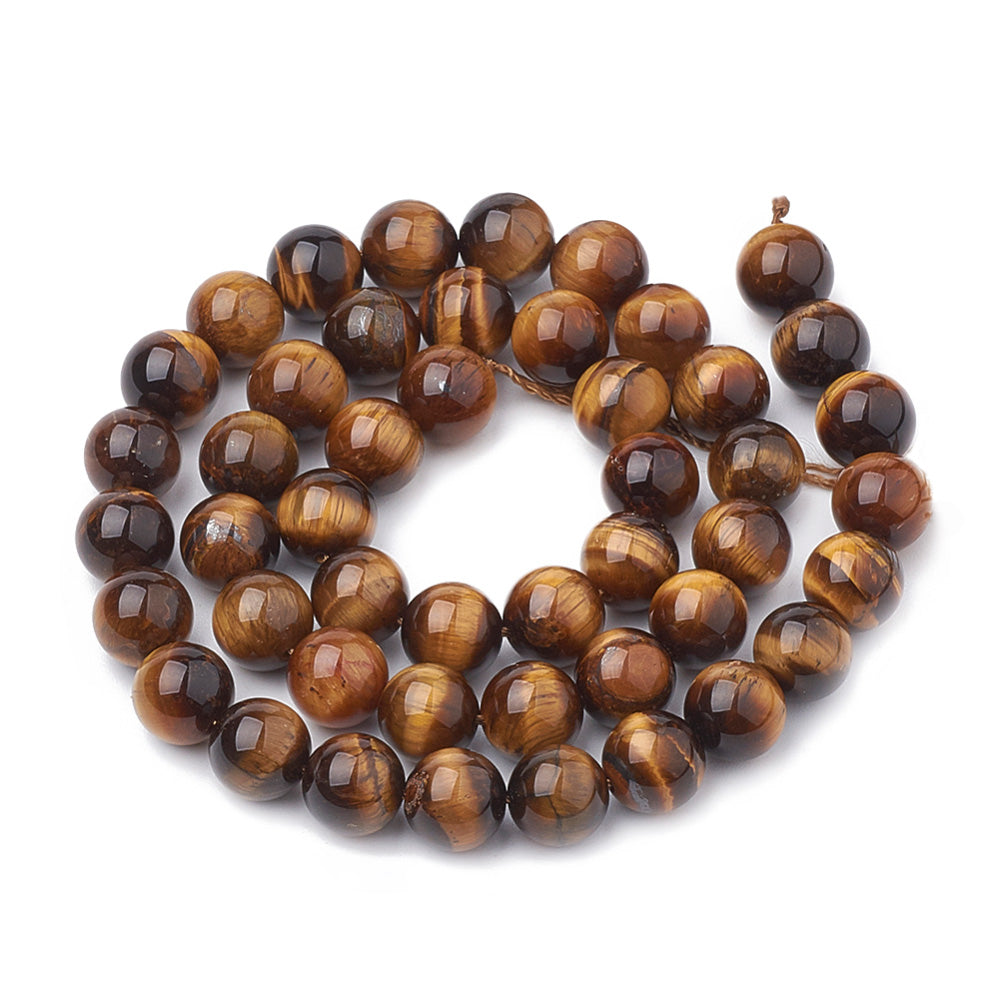 Tiger Eye Beads, Semi-Precious Stone, 8mm, 48pcs/strand