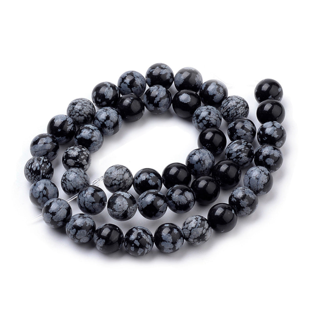 Snowflake Obsidian Beads, HQ Semi-Precious Stone, 6mm, 37pcs/strand