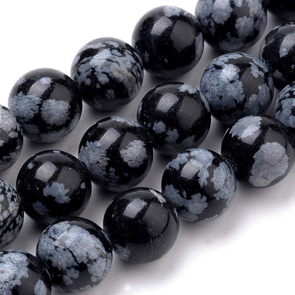 Snowflake Obsidian Beads, HQ Semi-Precious Stone, 6mm, 37pcs/strand