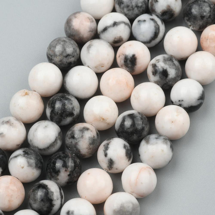 Pink Zebra Jasper Beads, Semi-Precious Stone, 6mm, CL