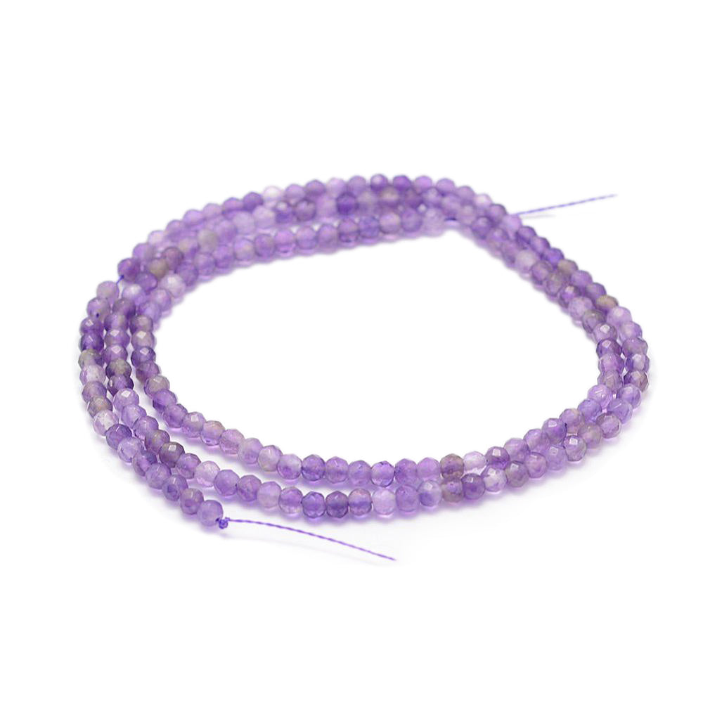 Amethyst Beads, Semi-Precious Stone, Faceted, Purple, 3mm, 125pcs/strand