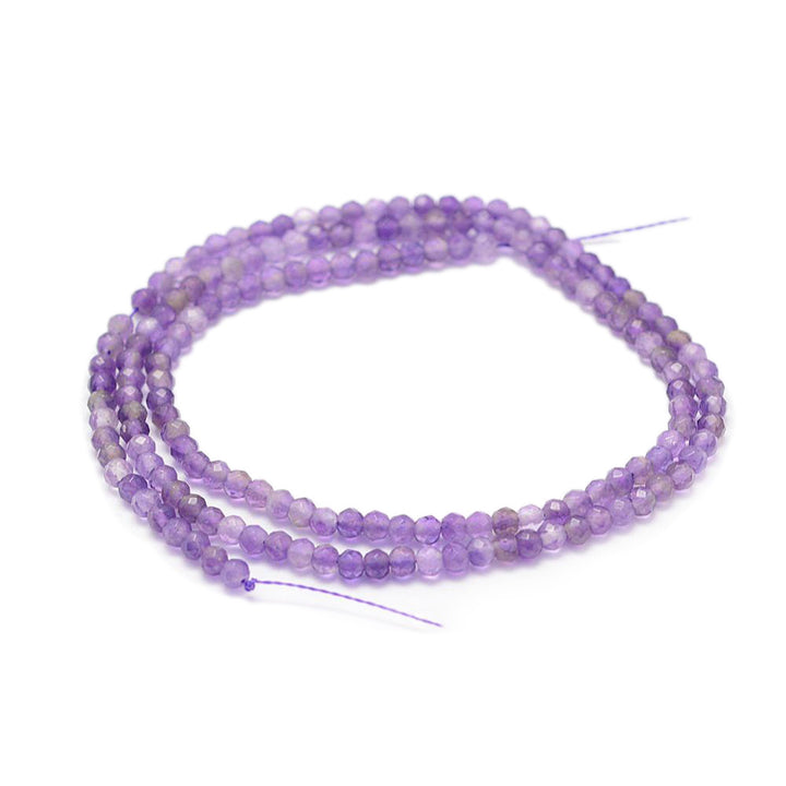 Amethyst Beads, Semi-Precious Stone, Faceted, Purple, 3mm, 125pcs/strand