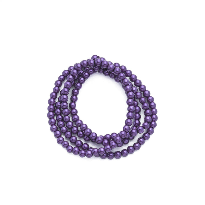 Glass Pearl Beads Strands, Round,  Color Pearls. Metallic Purple Beads for DIY Jewelry Making or DIY Arts and Crafts. Great Beads for Bracelets and Necklaces.  Size: 6mm in diameter, hole: 0.8mm, approx. 140pcs/strand, 32 inches/strand.  Material: The Beads are Made from Glass. Metallic Purple Colored Beads. Polished, Shinny Finish.