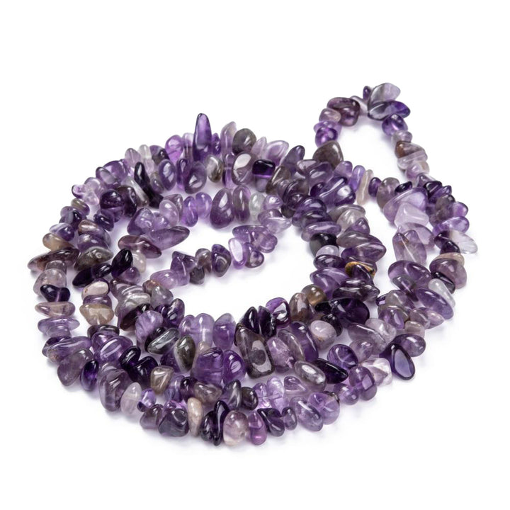 Amethyst Chip Beads. Amethyst Chips. Semi-Precious Stone Chips for Jewelry Making.  Size: 8-12mm Lenth, 3-6mm Wide, Hole: 1mm; approx. 34" Inches Long.  Material: Genuine Natural Amethyst Beads. High Quality Stone Chip Beads. Purple Color, Polished, Shinny Finish. 