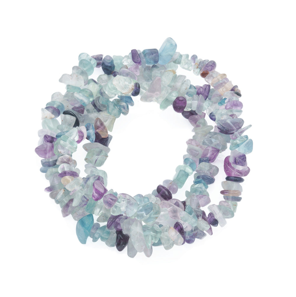 Natural Fluorite Chip Bead Strands, Chips, Multi-Color Chips. Semi-Precious Stone Chip Beads for Jewelry Making. Affordable High Quality Beads for Jewelry Making.  Size: approx. 5~8mm wide, 5~8mm long, hole: 1mm; approx. 33 inches long.