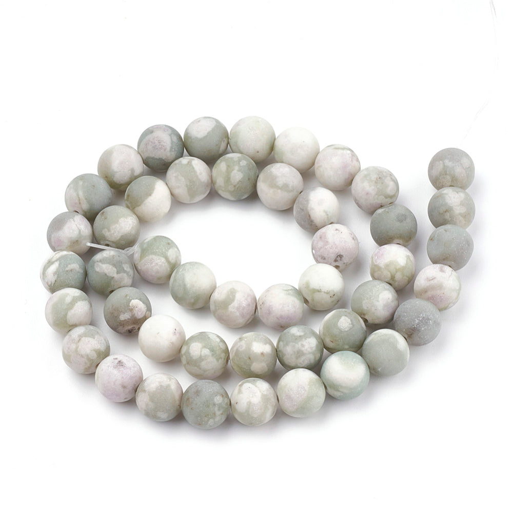 Natural Peace Jade Beads, Round, Soft Olive Green/Grey Color. Semi-Precious Gemstone Beads for Jewelry Making. Great for Stretch Bracelet Designs.  Size: 10mm Diameter, Hole: 1.2mm; approx. 36pcs/strand, 15" Inches Long. bead lot. beadlotcanada