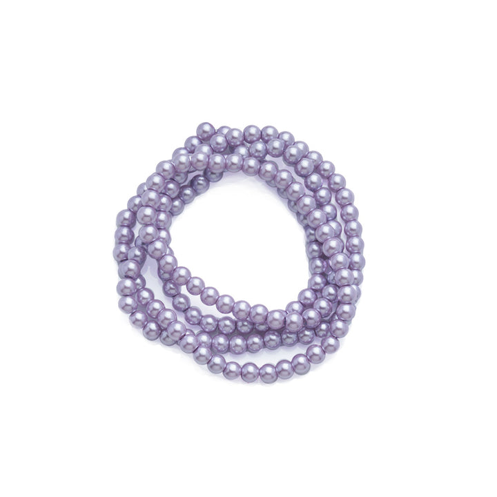 Glass Pearl Beads Strands, Round, Light Metallic Purple Color Pearls. Light Metallic Lilac Purple Beads for DIY Jewelry Making.   Size:  4mm in diameter, hole: 0.5mm, about 215pcs/strand, 32 inches/strand.  Material: The Beads are Made from Glass. Light Metallic Purple Colored Beads. Polished, Shinny Finish.