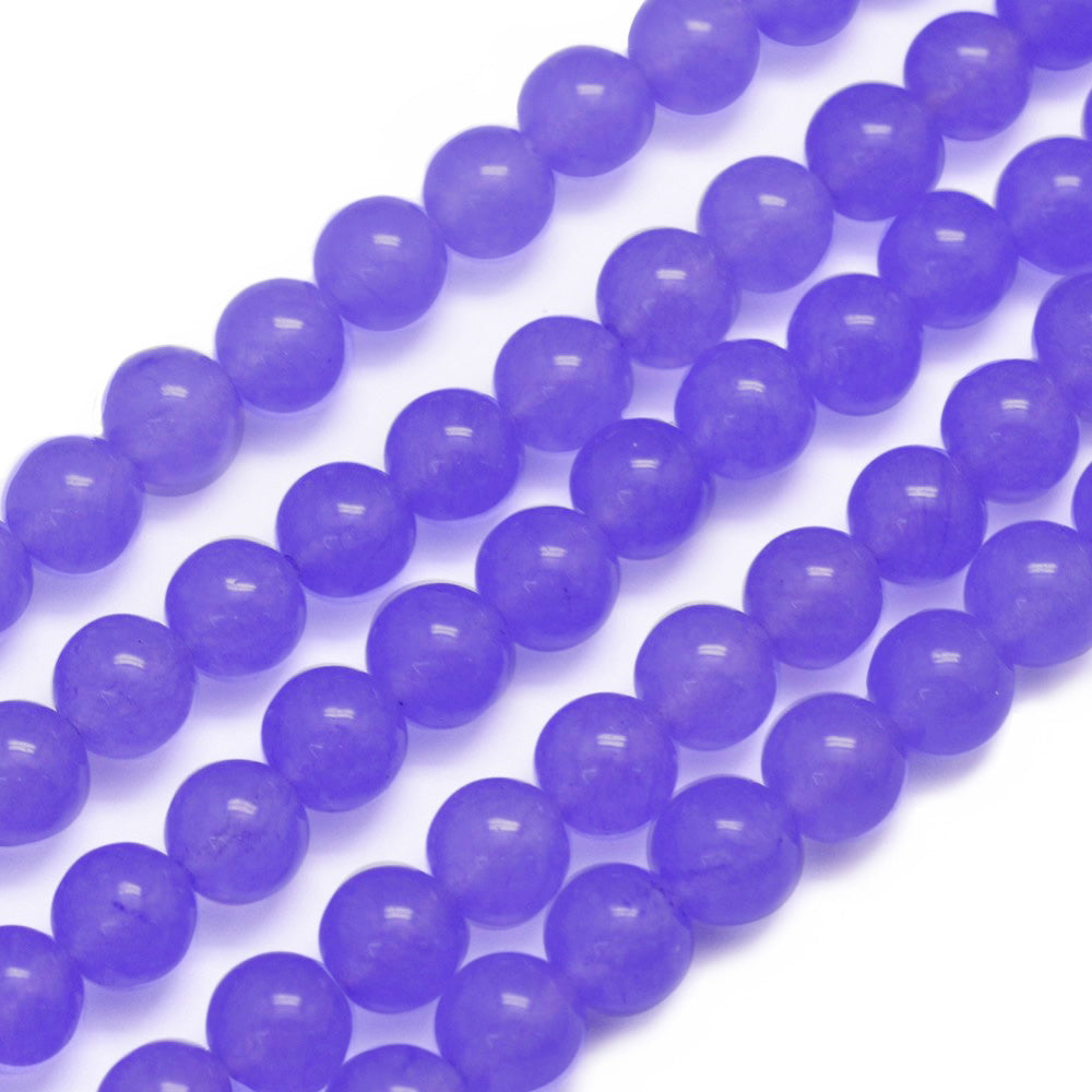 Medium Purple Jade Beads, Semi-Precious Stone, 8mm, 47pcs/strand