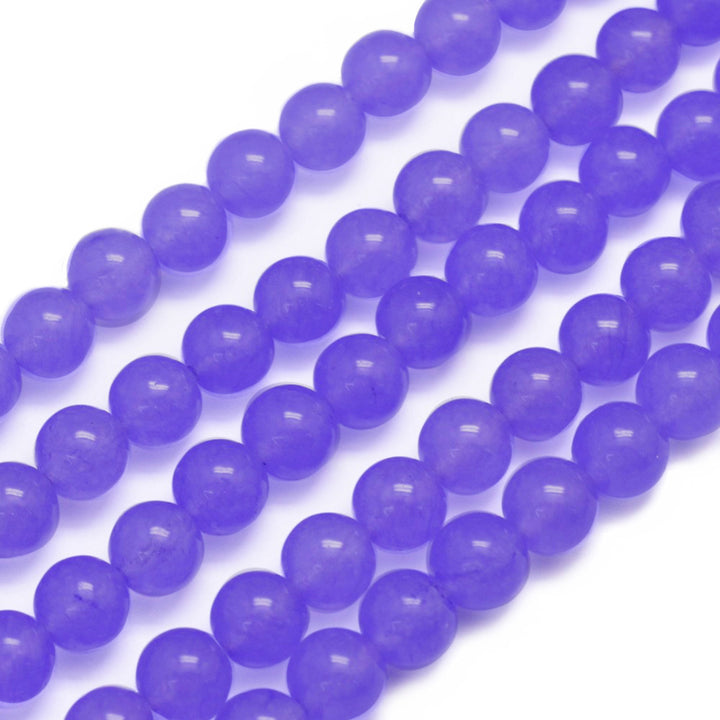 Medium Purple Jade Beads, Semi-Precious Stone, 8mm, 47pcs/strand