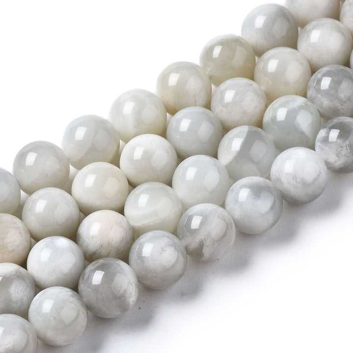 Moonstone Beads, Semi-Precious Stone, Grey White Color, 8mm, 48pcs/strand