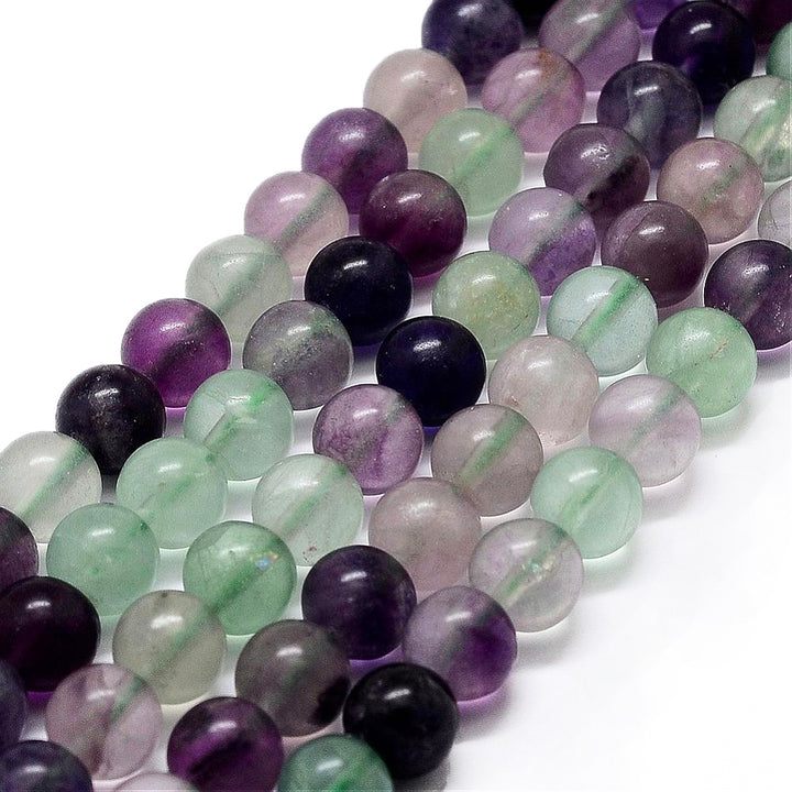 Rainbow Fluorite Beads, Semi-Precious Stone, 6mm, 61pcs/strand