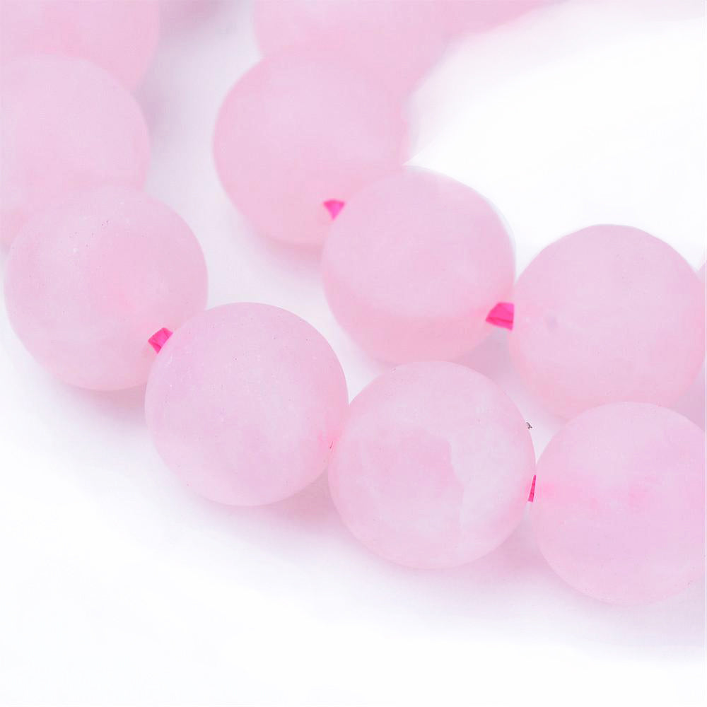 Rose Quartz Beads, Matte Semi-Precious Stone, 6mm, 63pcs/strand