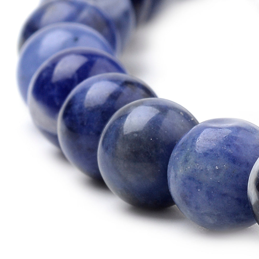 10mm Natural South Africa Sodalite Beads Strands, Round. South African Sodalite gemstone Beads for DIY Jewelry Making. Semi-precious Blue and White Sodalite Stone Beads.