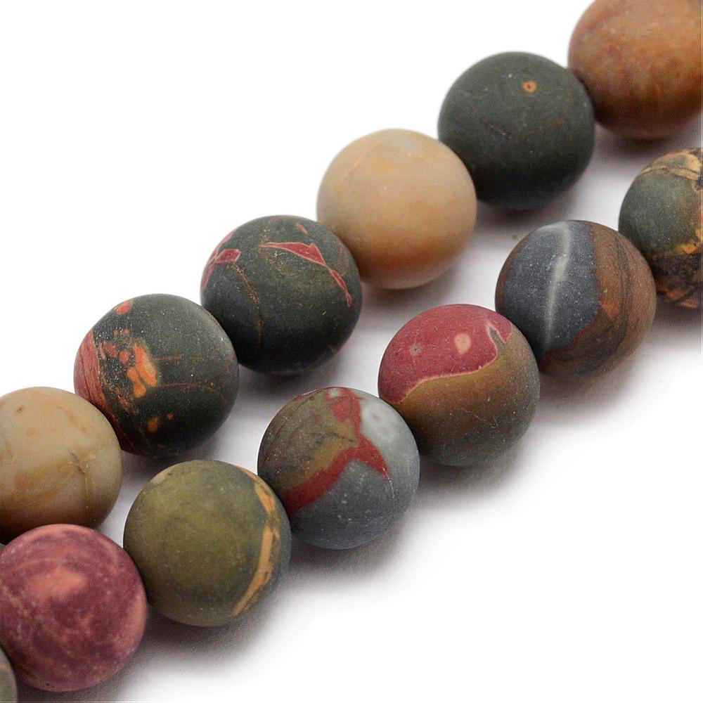 Red Picasso Jasper Beads, Matte Semi-Precious Stone, 6mm, 62pcs/strand