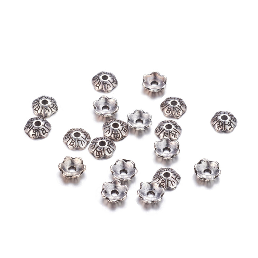 Metal Spacer Beads Charms 1 LB Silver Copper Tone Variety Cap