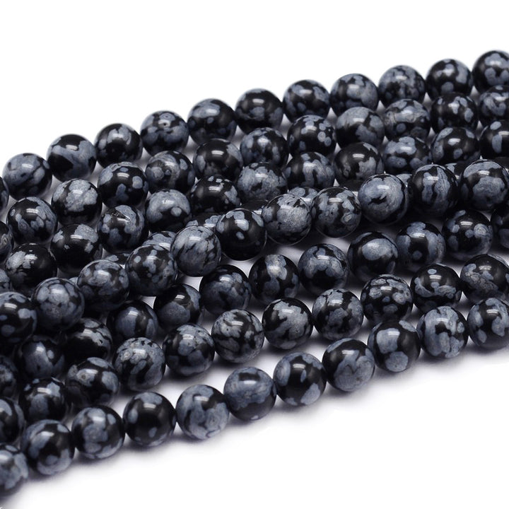 Snowflake Obsidian Beads, Semi-Precious Stone, 6mm, 58pcs/strand