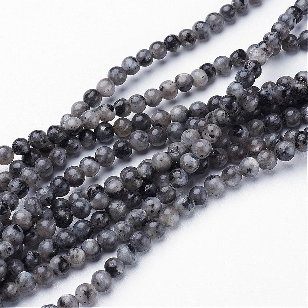 Black Labradorite Beads, Semi-Precious Stone, 4mm, 90pcs/strand