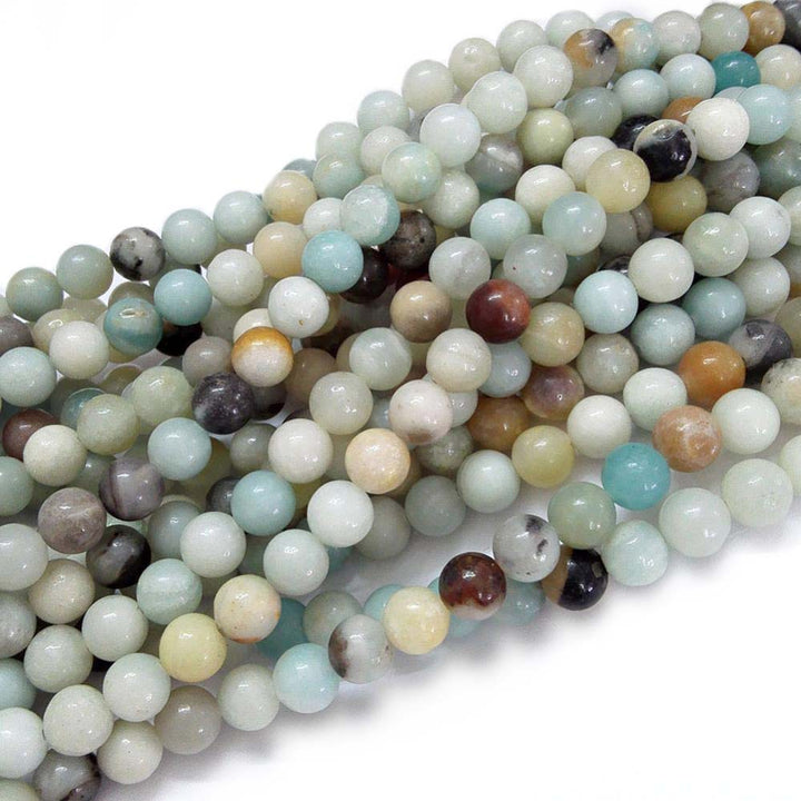 Natural Amazonite Beads, Round. Semi-Precious Amazonite Beads for DIY Jewelry Making. High Quality Beads for Making Mala Bracelets and Necklaces.  Size: 8mm in diameter, hole: 1mm, approx. 45pcs/strand, 15" inches long